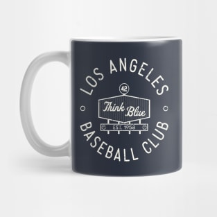 Retro LA Baseball Club Stamp Logo (White) Mug